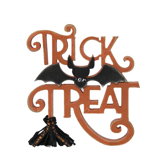 8.5" Orange & Black Trick or Treat Tabletop Décor by Ashland®